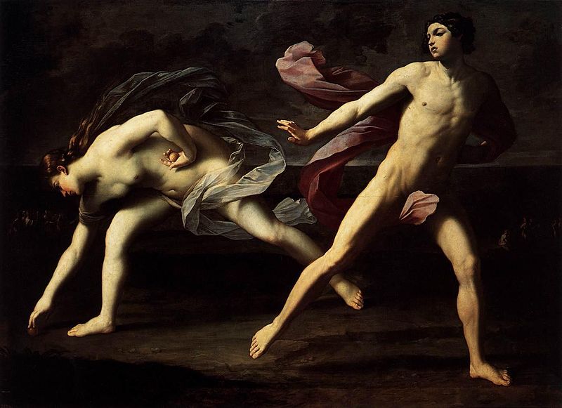 Atalanta e Ippomene in una celebre tela di Guido Reni</em>